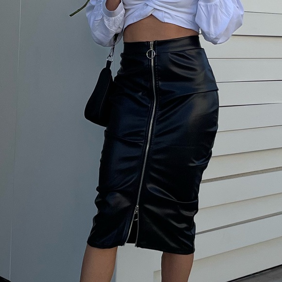 Zipper Front Skirt - Picture 5 of 8